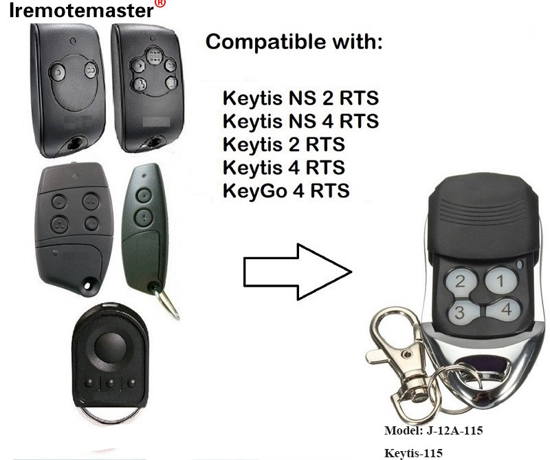 Για Keytis NS 2 RTS Τηλεχειριστήριο γκαραζόπορτας Keytis NS 4 RTS 433,42 MHz